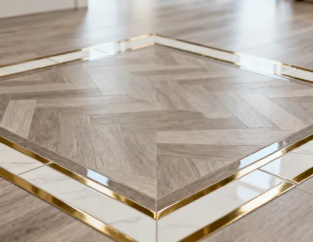 Karndean design strips creating a herringbone border feature